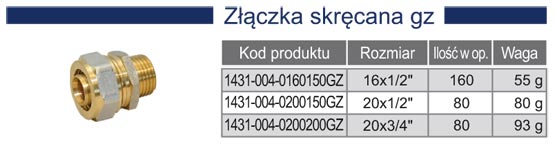 Złączka gz pex sys skręcany